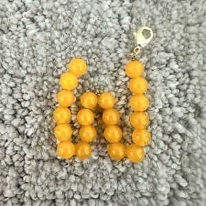 Anthropologie Yellow Beaded “W” Keychain Charm